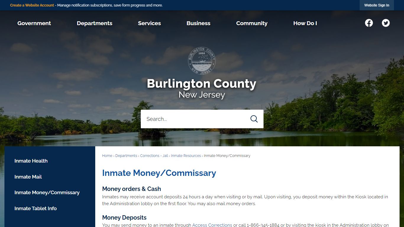 Inmate Money/Commissary | Burlington County, NJ - Official Website