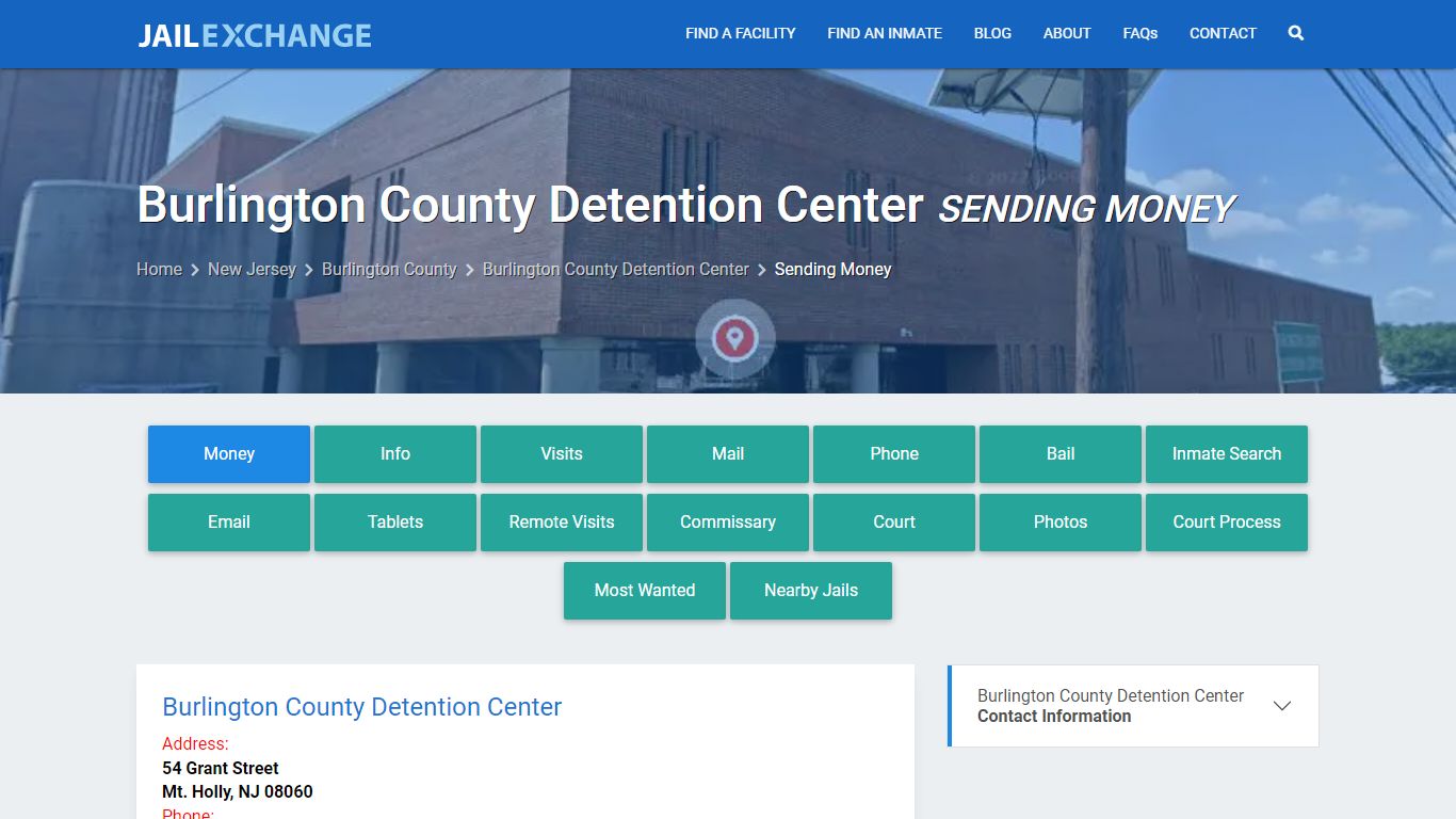 Send Money to Inmate - Burlington County Detention Center, NJ